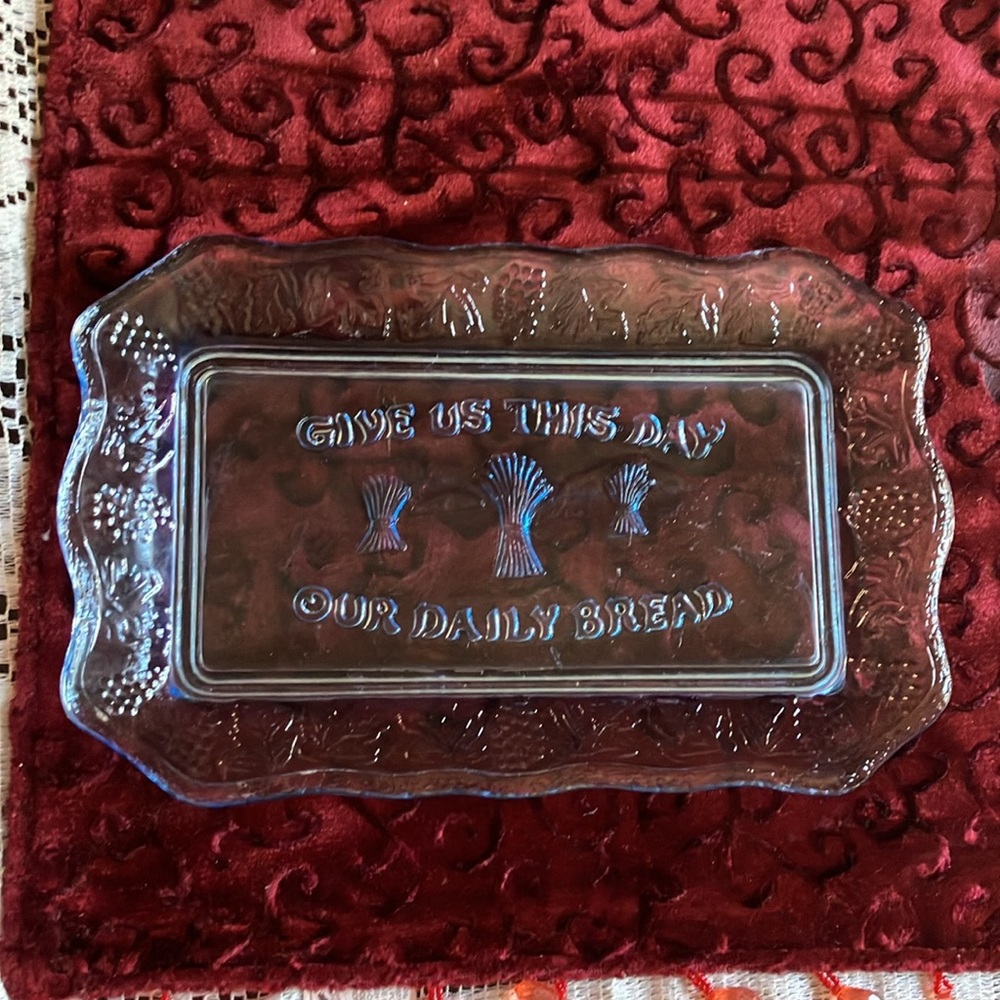Indiana Glass “GIVE US THIS DAY OUR DAILY BREAD